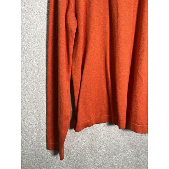 Banana Republic Sweater Mens L Orange Silk 1/4 Zip Pullover Golf Performance - Picture 3 of 9